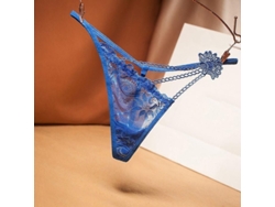 2026-tanga Mujer Sexy Encaje Transparente Malla Yarn Algodón Bajo Cintura Modelo Flor Talla Única