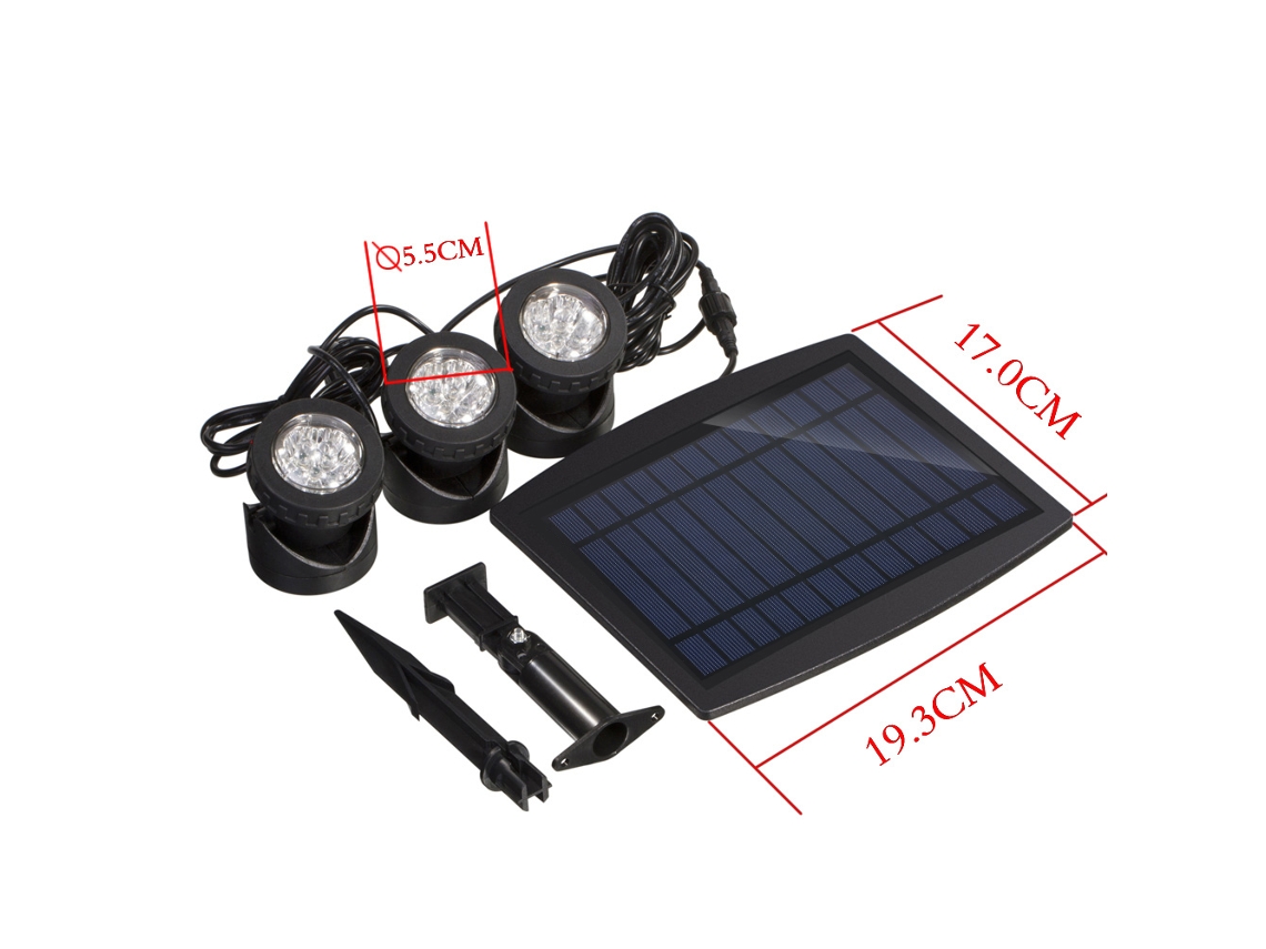 Rebe-lámparas Sumergibles Solares 3 Unidades 18 Leds Super Brillantes Para Jardín Piscina Patio Iluminación Exterior Azul