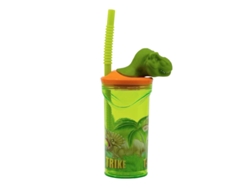 Vidrio 3D Con Figura 360 Ml Dinosaurios Verdes