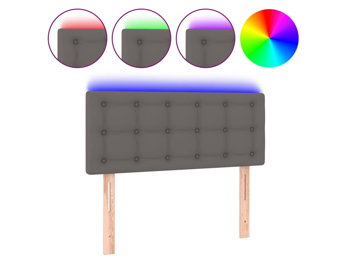 Maison Exclusive - Cabecero Con Led Cuero Sintético Gris 80x5x78/88 Cm