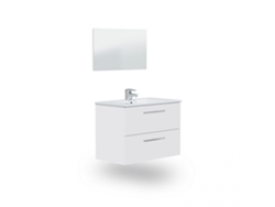 Pack de baño con lavabo cerámico Feel S Blanco Brillo 80 x 57 x 45 cm