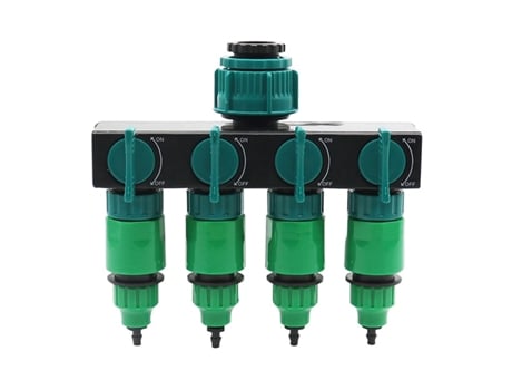 Grifo de Riego de Jardín de 4 Vías Divisor de Manguera Bb-5140E-1 Verde