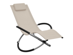 Tumbona para niños Mueble para patio Asiento de jardín acero color crema