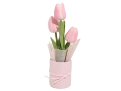 Ramo De Tulipanes Artificial Hecho Con Flores De Tacto Real, Material De Papel Pu Para Decoración De Bodas Y Hogares.