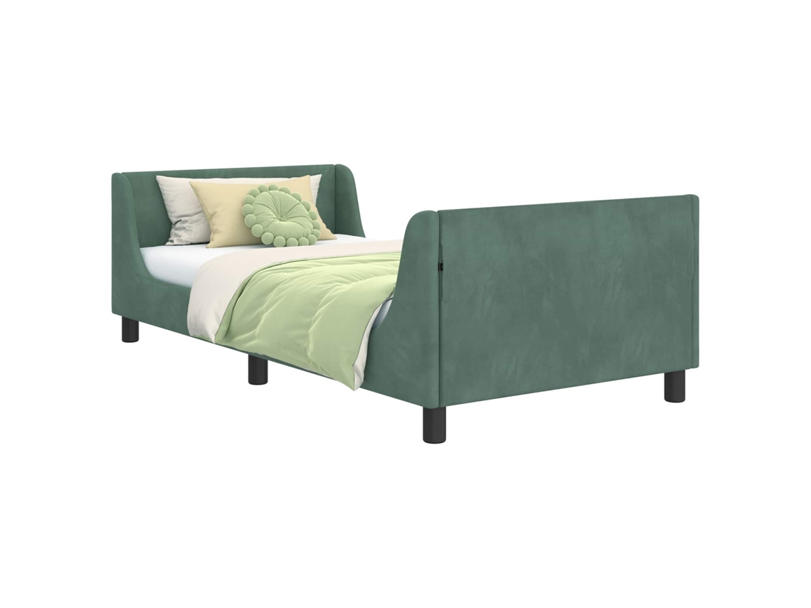 Maison Exclusive - Cama Para Niños Con Cabecero Verde Mar 80 X 200 Cm Terciopelo