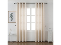 Cortina con estampado de rayas giratorias Beige 140 x 260 cm - Individual