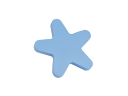 Pomo De Madera Para Muebles Con Forma De Estrella 67 Mm De Diámetro En Madera Lacada Azul Celeste Juego De 12 Piezas