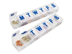 Organizador Semanal Extragrande Para Medicamentos Con 7 Compartimentos, Paquete De 2 Unidades.