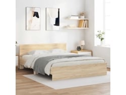 Estructura De Cama Con Cabecero Roble Sonoma 150x200 Cm