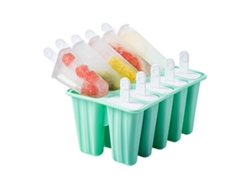 Moldes de silicona para paletas heladas con 10 compartimentos para helados caseros - Verde - Sin marca