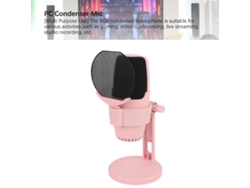 Micrófono De Condensador Usb Cardioide Con Luz Rgb Para Juegos, Grabación De Estudio Y Transmisiones En Vivo - Rosa