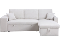 Sofá esquinero de pana Axel convertible/reversible 3 plazas beige Habitat Et Jardin