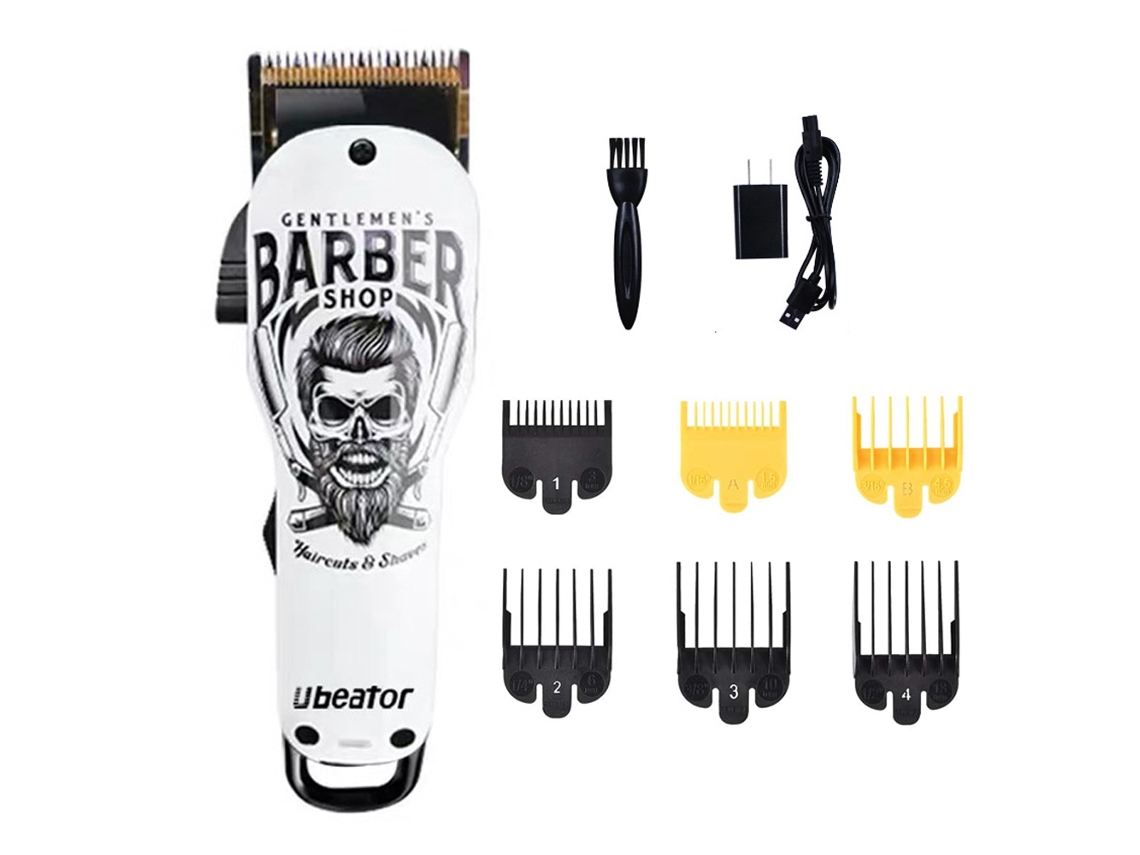 Kit de Corte de Cabelo Sem Fio para Aparador de Cabelo Profissional com 6 Pentes Guia e para Homem/Pai/Marido Branco