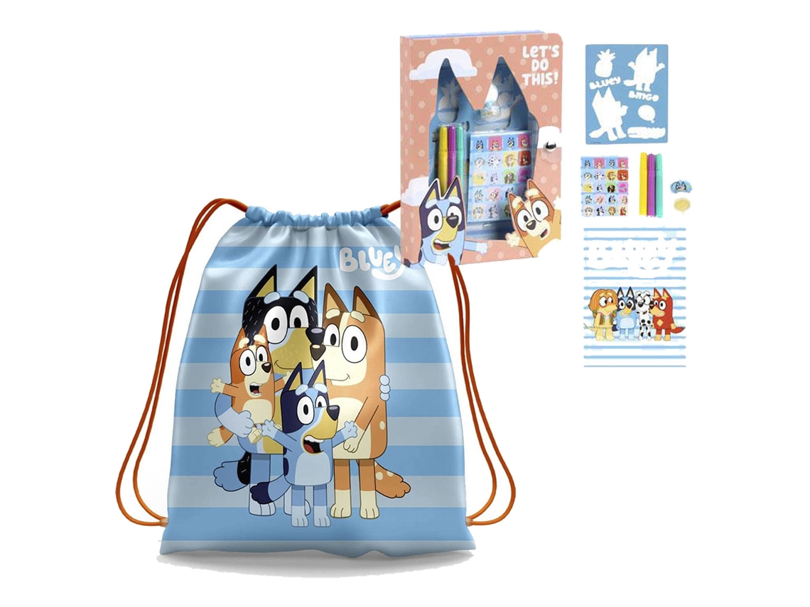 Conjunto de cuaderno y mochila escolar Bluey