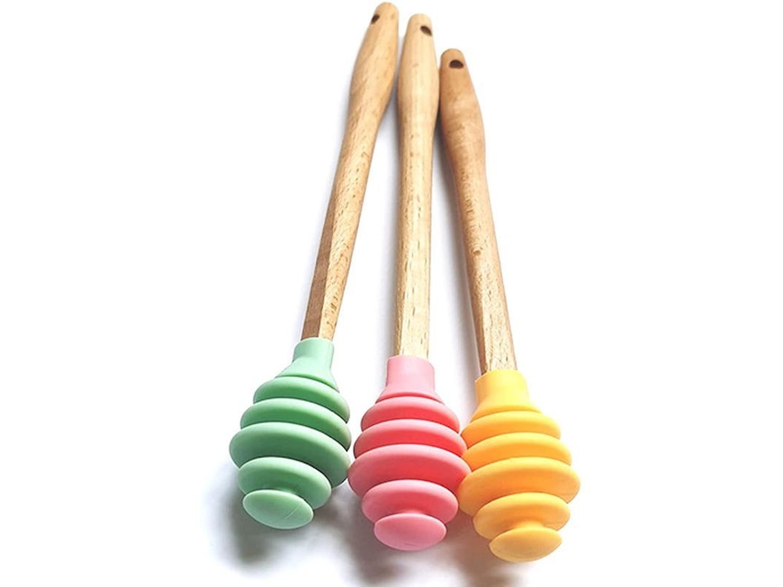 3 Cucharas De Madera Para Miel Con Mangos Largos, Diseño Ergonómico, Regalo Ideal.