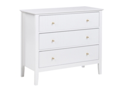 Cómoda Elegante BELIANI Assisi de 3 Cajones de Mdf Blanco 90X40X80
