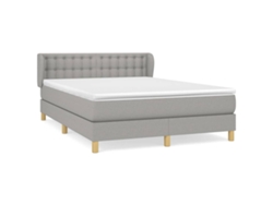 Maison Exclusive - Cama Box Spring Con Colchón Tela Gris Claro 140x200 Cm
