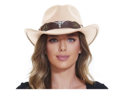 2026-sombrero Vaquero Clásico Hombre Mujer, Ala Ancha Estilo Western Con Cinturón Ajustable Beige