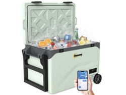 Nevera portátil con compresor, 42,5 L, -20 °C, Bluetooth, ruedas, asa, soporte para teléfono móvil