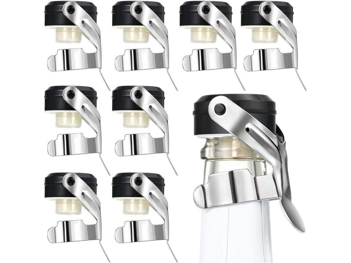 Tapones De Acero Inoxidable Para Champán Y Botellas De Vino (8 Unidades) Jxn