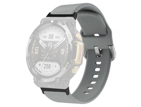 Correa de Silicona ajustable con hebilla cuadrada para Huami Amazfit T-Rex 2 - canoso