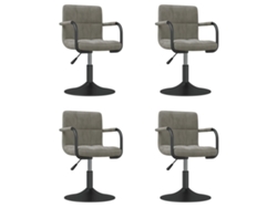 Maison Exclusive - Sillas De Comedor Giratorias 4 Unidades Terciopelo Gris Claro