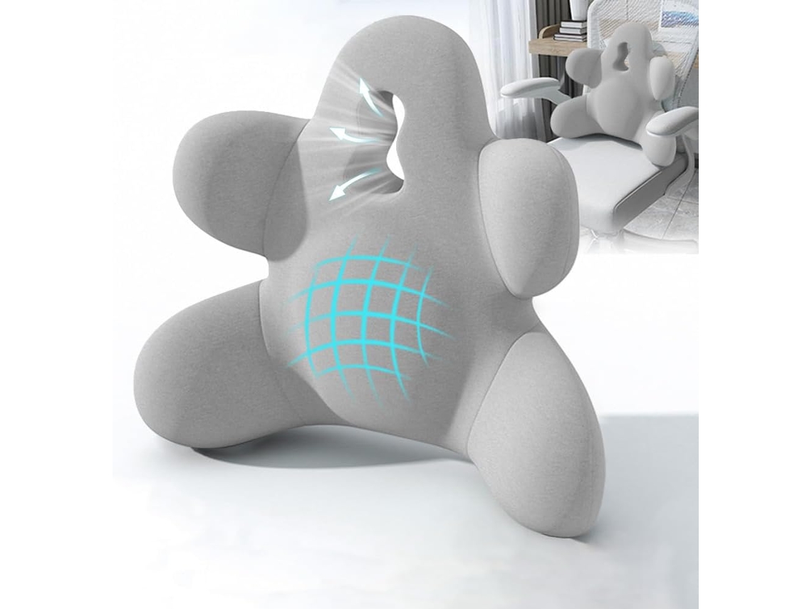 Almohada De Apoyo Lumbar Para Silla De Oficina, Almohada Ergonómica De Espuma Viscoelástica Para El Respaldo, Gris Digitallab