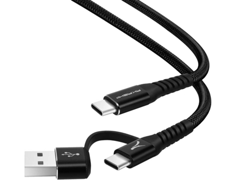 Cable AKASHI DATA-AKA-21-C2C (USB-C - 1 m - Negro)
