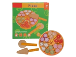 Juguete De Pizza De Madera Para Niños Con Accesorios, Cocina De Simulación Para Cortar, Educativo.