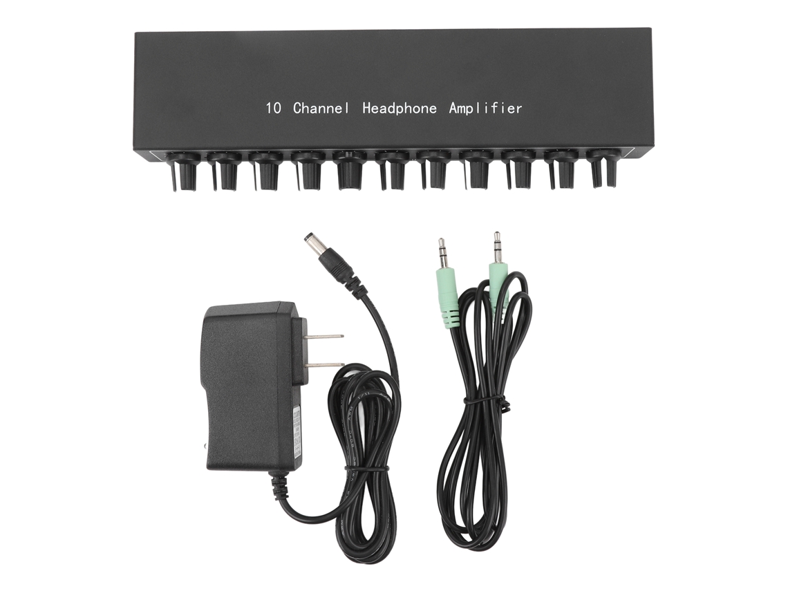 Amplificador De Fones De Ouvido Com 10 Canais Portátil Metal Com Equalizador Estéreo Para Mixer Dc 12v Plug Us