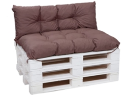 Conjunto cojines para palets 120x50 Asiento y 120x40cm Respaldo Marrón cojines sofá - cojín palet interior-exterior