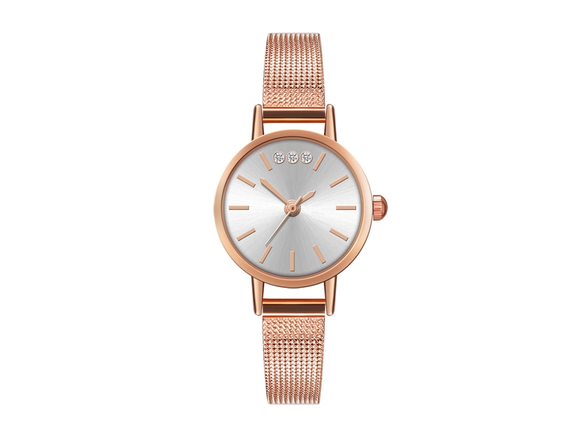 Reloj De Cuarzo Informal Para Mujer, Estilo Retro, Sencillo, Correa De Malla, E15-w, Blanco.