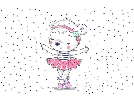 Cabecero de Cama OEDIM Infantil Oso Bailarín (Blanco - 135x60cm - Pegasus)