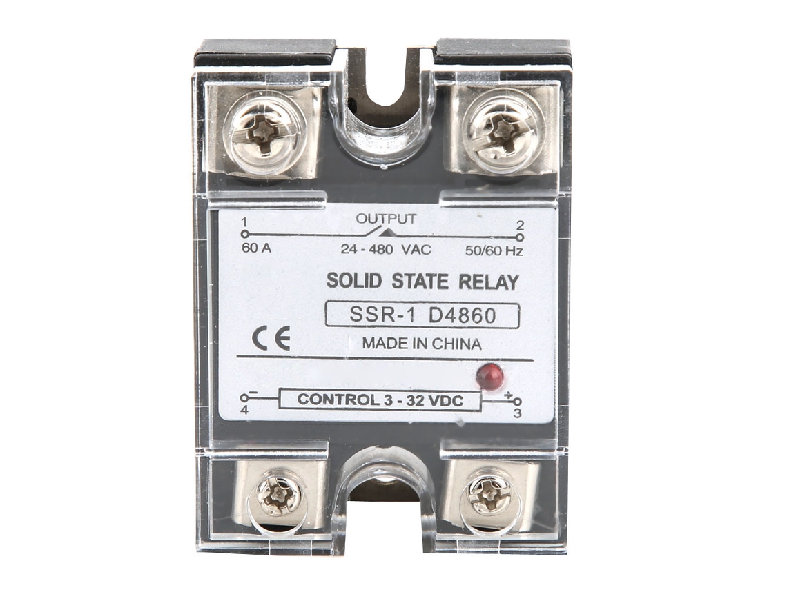 Relé De Estado Sólido Ssr-60-da Módulo Dc Controlado Ac 3-32vdc 24-480vac 60a