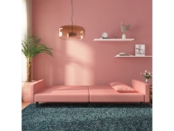 Sofá Cama De 2 Plazas Con Dos Almohadas Terciopelo Rosa