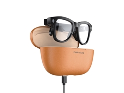 Gafas inteligentes CHRONUS M02 con IA (cámara de 1200p, micrófonos duales, estuche de carga de 3600 mAh, color negro)