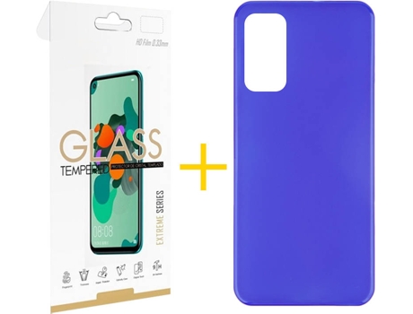 Kit Funda + Protector de Pantalla Huawei P Smart 2021 SKYHE Liso 3 Azul