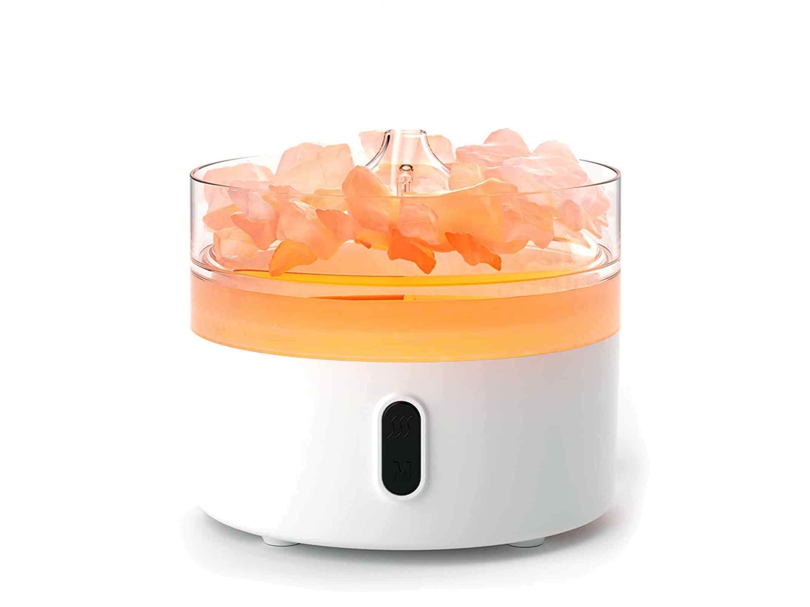 Difusor de Aroma de Sal Do Himalaia Luz Noturna Efeito Usb -C Flame Sal Não Incluído Unidade