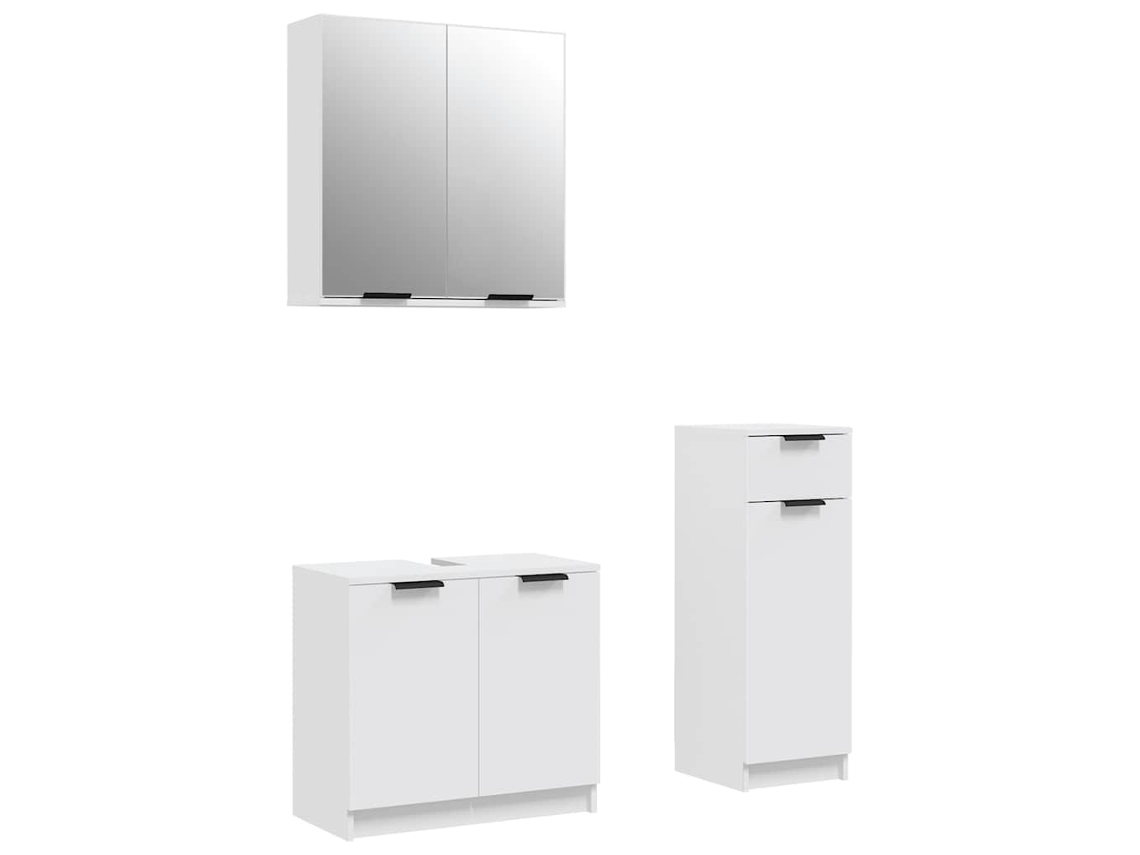 Conjunto de muebles de baño MAISON EXCLUSIVE en madera procesada blanca (68x30x20 cm)