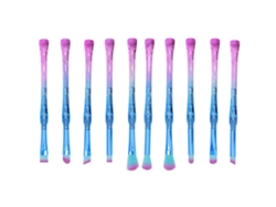 10pcs Set De Brochas De Maquillaje Suaves Portátiles Para Sombra De Ojos Y Polvo Suelto