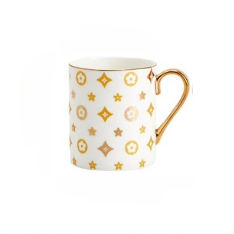 (estilo C 350 Ml) Taza De Café/oficina De Cerámica Dorada Pintada A Mano De Lujo