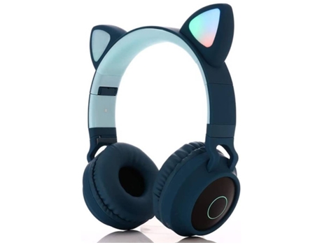 Auriculares Gaming ENZONS con Micrófono para Ps4 Iphone Pc Orejas de Gato Extraíbles para Niñas y Mujeres Azul
