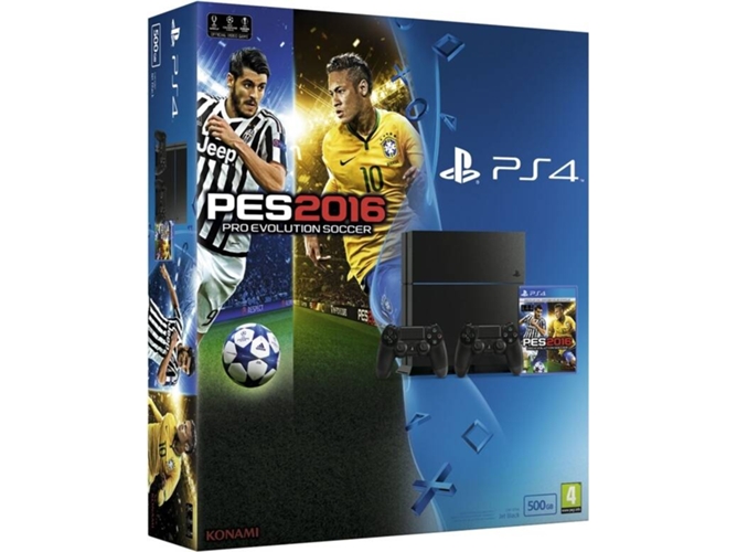 CONS. PS4 500GB C + DS4 + PES 2016