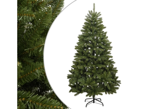 VIDAXL Árbol de Navidad artificial con bisagras y soporte verde 180 cm