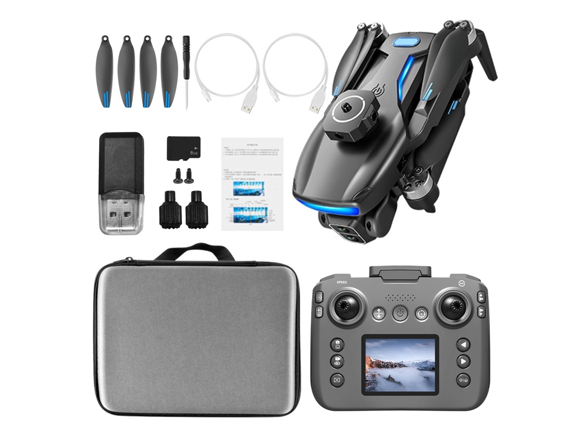 Dron De Control Remoto, Mini Cuadricóptero Plegable Con Cámara Dual 8k, Motor Sin Escobillas, Modo Sin Cabeza, Para Adultos, Principiantes Y Niños - Negro
