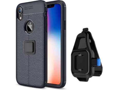 Funda iPhone XR Rugged Leather con Soporte de Cintura Negro