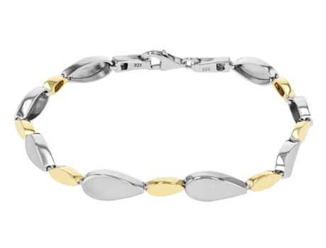 Pulsera Eni Bicolor en Plata de Ley 925 Bicolor Bañada en Rodio 19.5 Cm