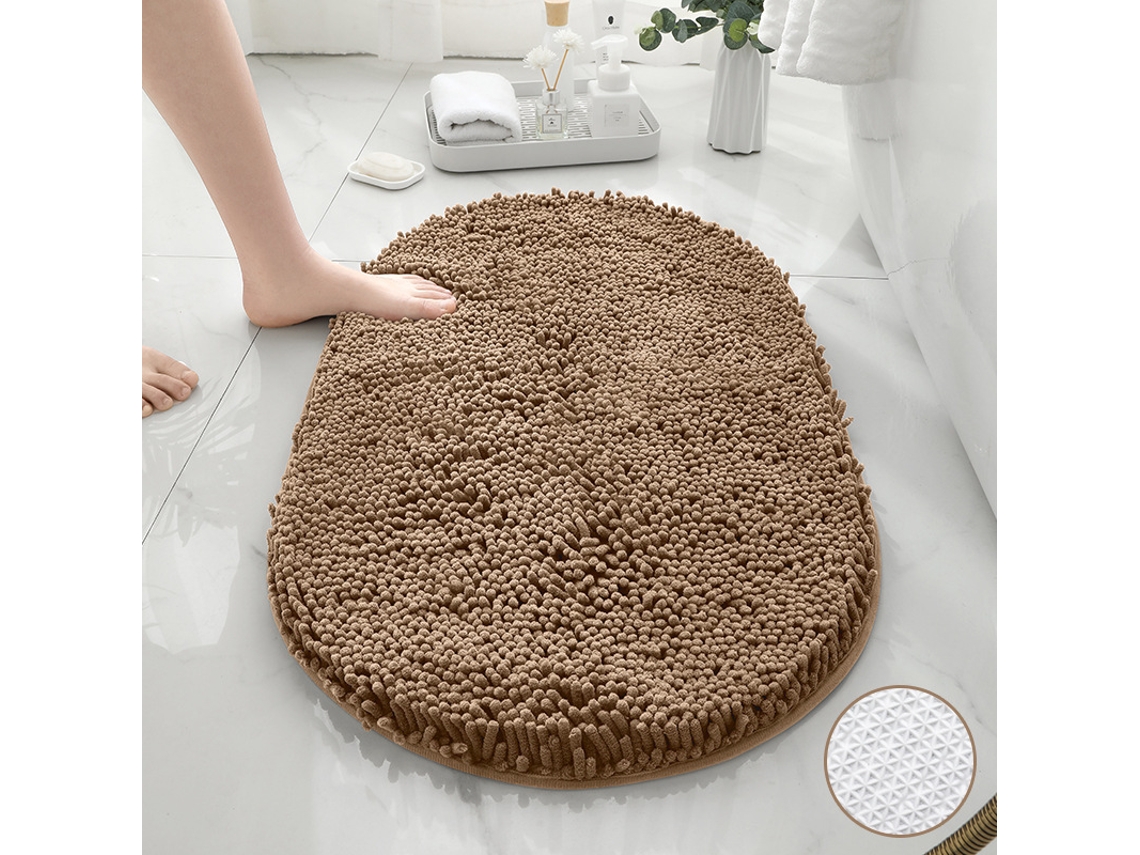 Alfombra de Baño LUUCOZK Antideslizantes Decoración Baño Secado Rápido Absorbentesparte Inferior Poliéster Naranja (50x80cm)