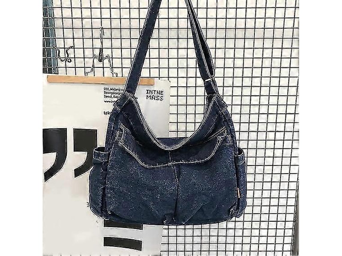 Bolso bandolera de lona, bolso grande tipo hobo, bolso cruzado, multibolsillos, bolso de hombro de lona para mujer y hombre Lalamoli