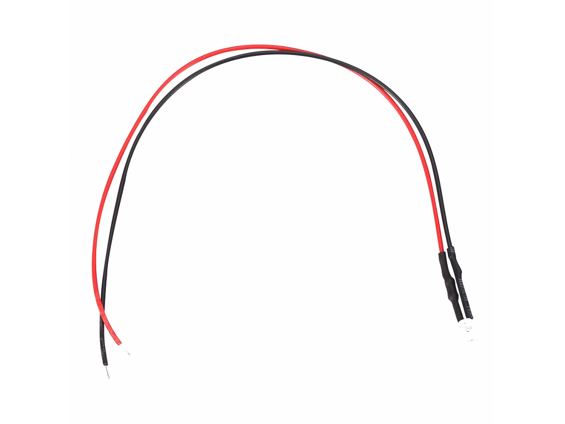 2026as-10pcs Diodo Led Cableado 12v 3mm Luz Multicolor Cable 20cm 0.06w Blanca Caliente